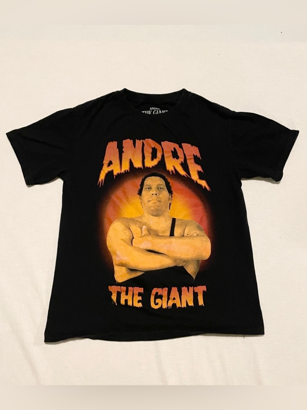 WWE Andre The Giant Graphic T-Shirt Black Official Philcos Small